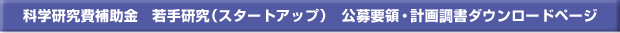 若手研究（スタートアップ）公募要領・計画調書ダウンロードページ
