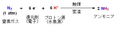 図１　常温常圧下での触媒的アンモニア合成法