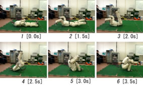 写真：等身大ヒューマノイドの「跳ね起き」動作