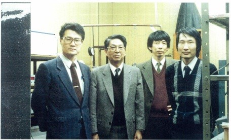 2. The “Gang of Four” responsible for stoking the fever of interest in copper-oxide superconductivity. From left: Kitazawa, Tanaka, Uchida, and Takagi. (1986)