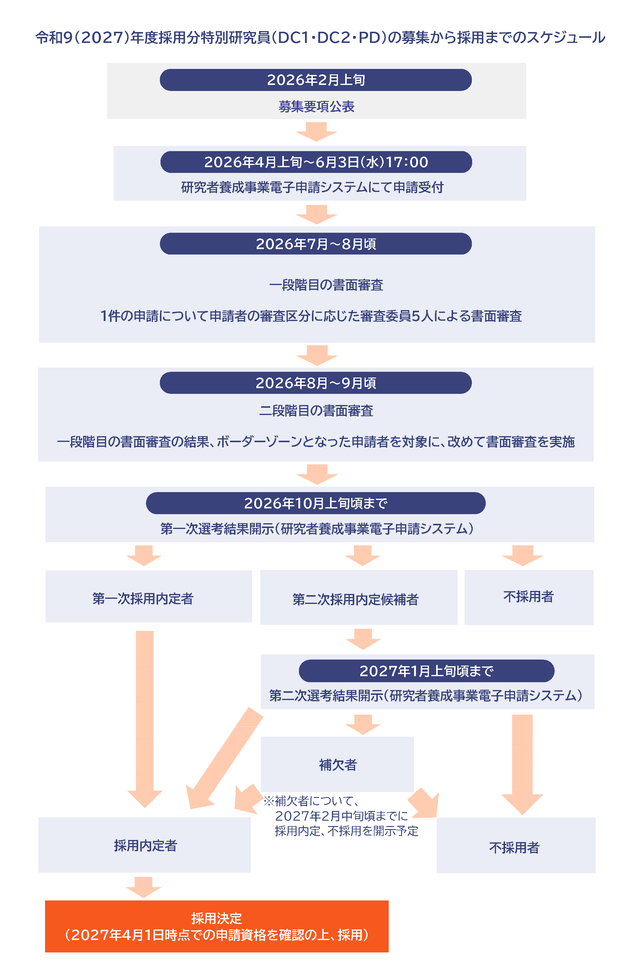 選考日程｜特別研究員｜日本学術振興会