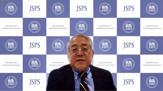 開会の挨拶をする杉野剛日本学術振興会理事長